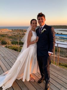 international wedding photo of bride and groom